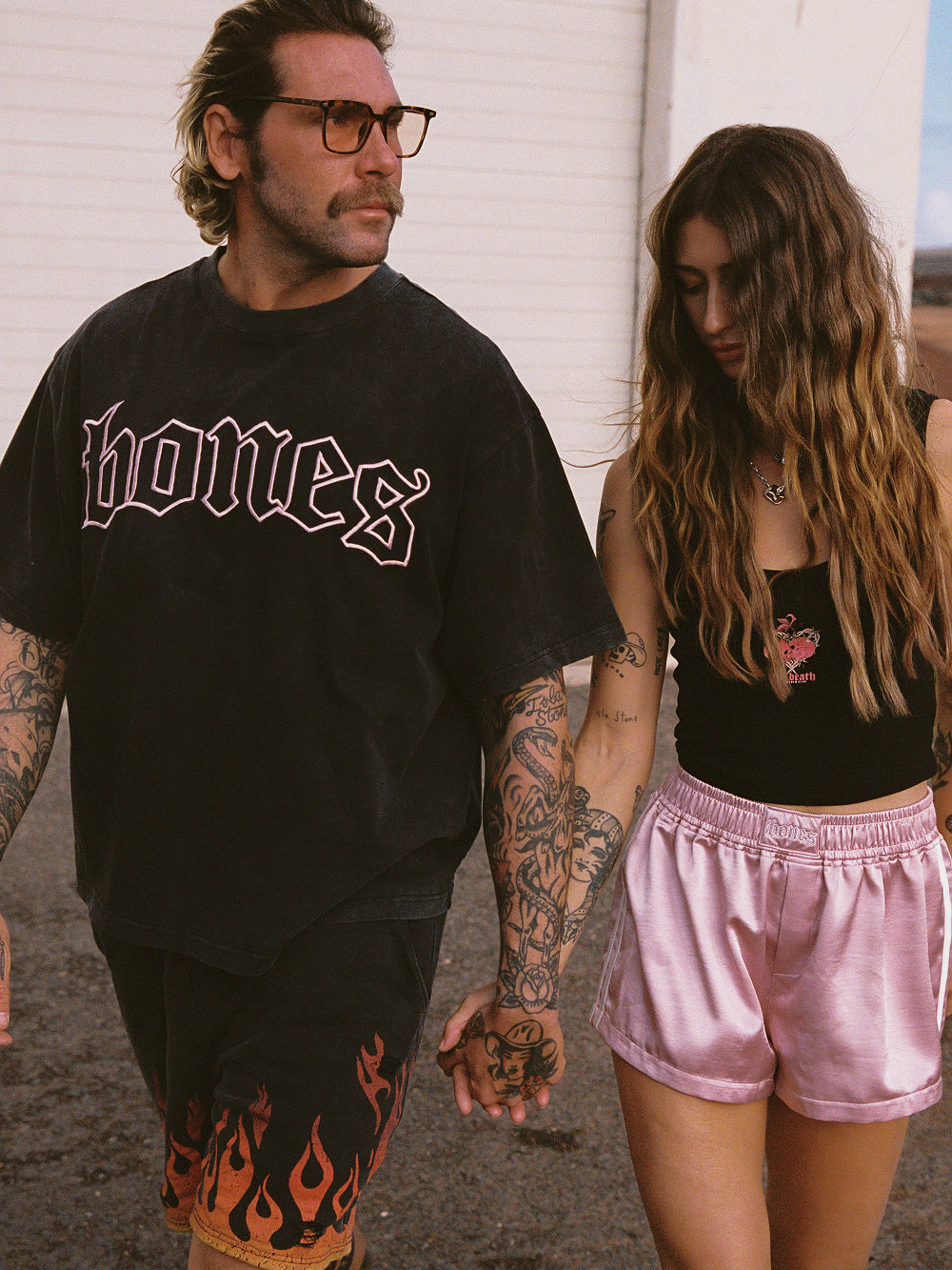 Double Crossed Silk Short - Pink