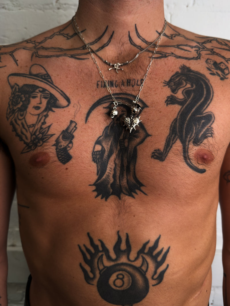 Bones Charm Necklace - 925 Silver