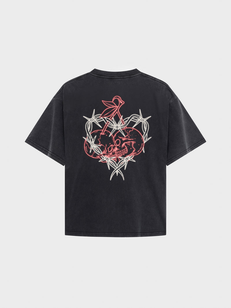 Till Death 4.0 Neon Tee - Washed Black