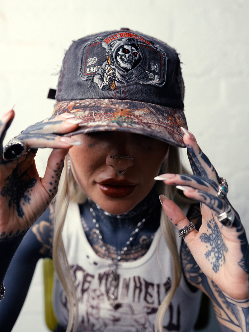 Grim Reaper Cap - Washed Camo
