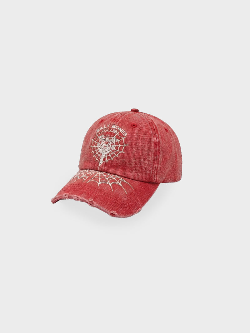 Caught In My Web Dad Cap - Washed Red