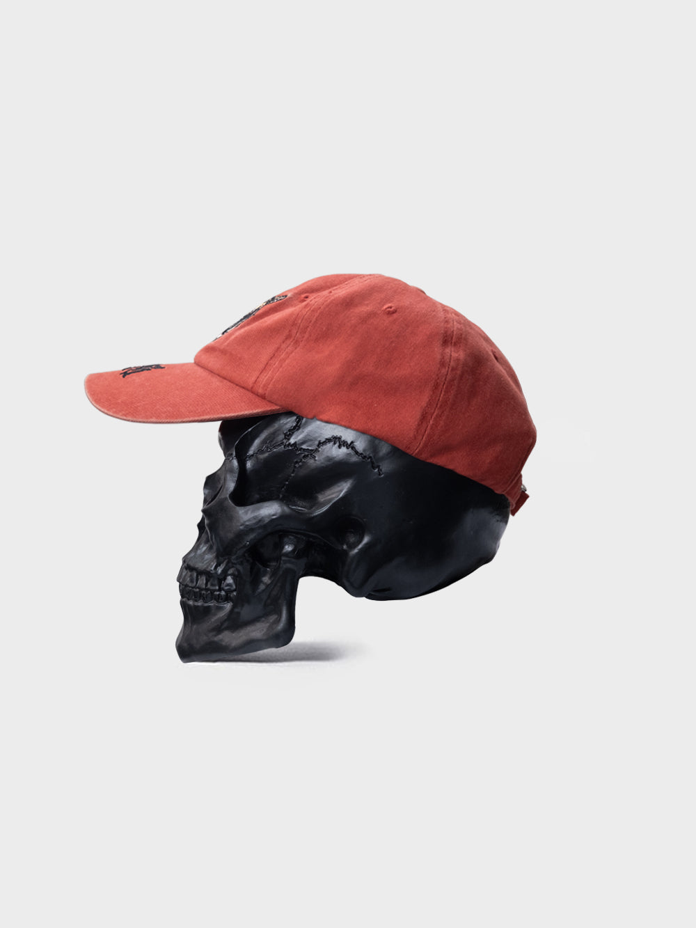 Skull Flash Dad Cap - Sun Faded Red