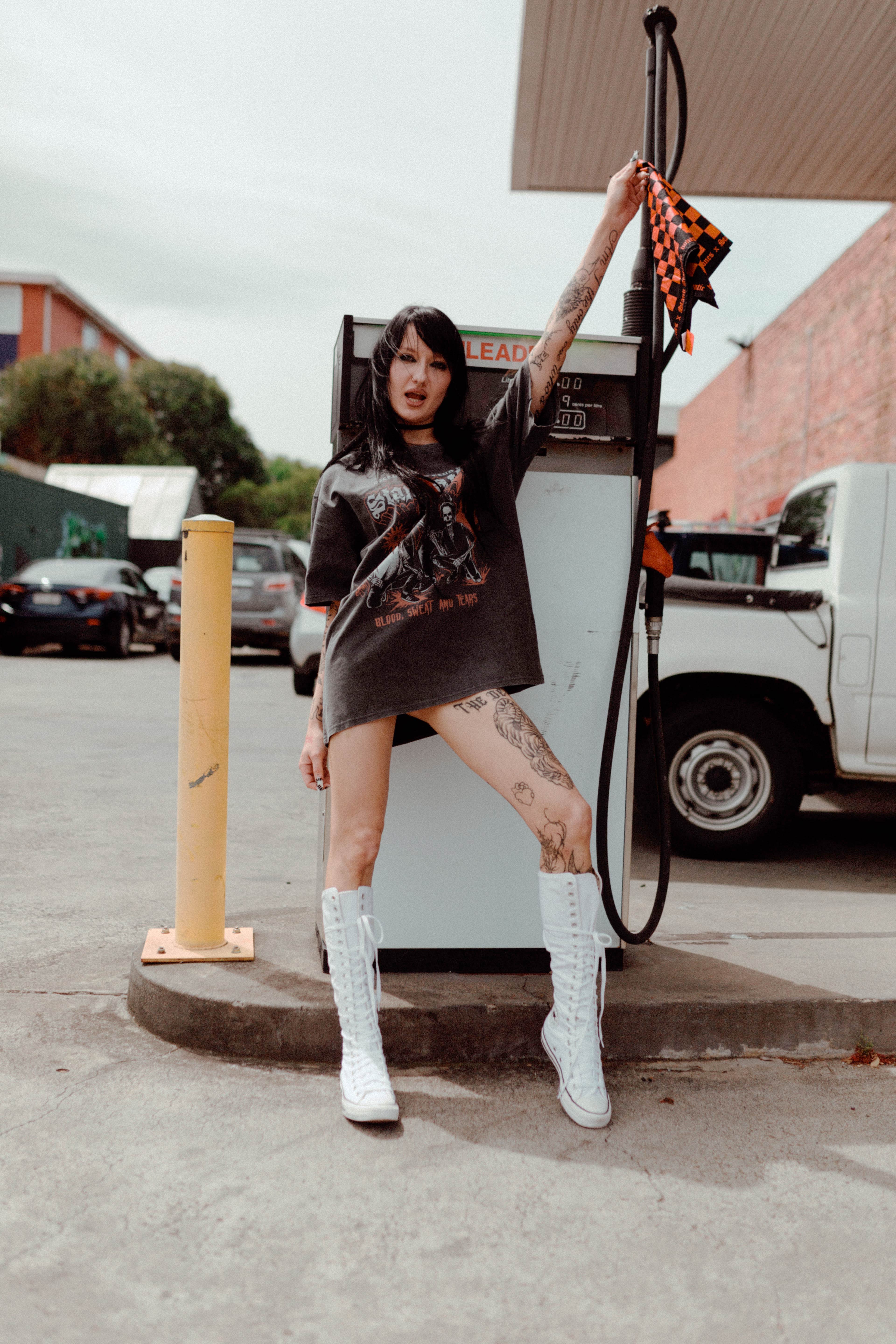 Stand Atlantic x Bones Band Tee - Washed Black