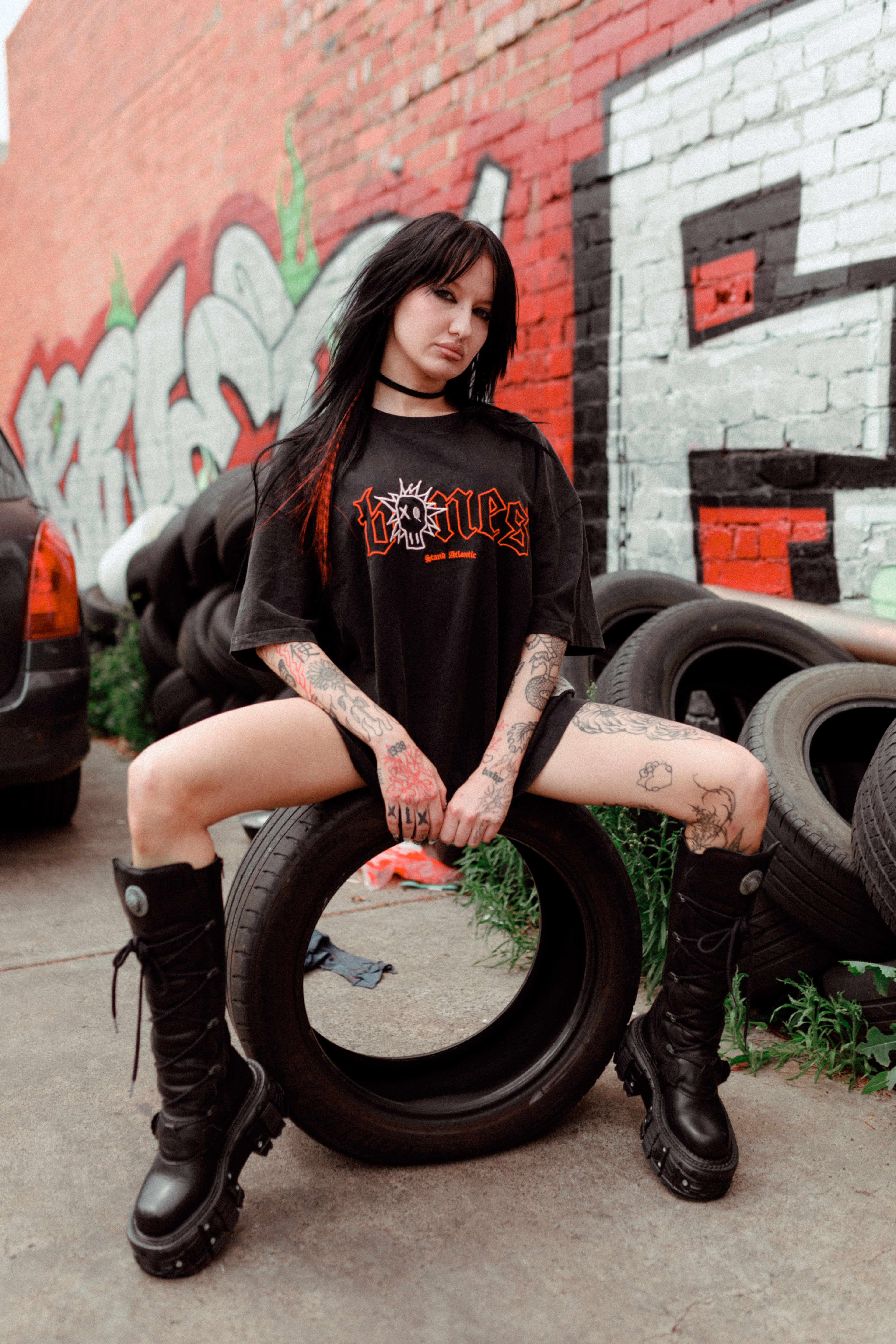 Stand Atlantic x Bones Tee - Vintage Black