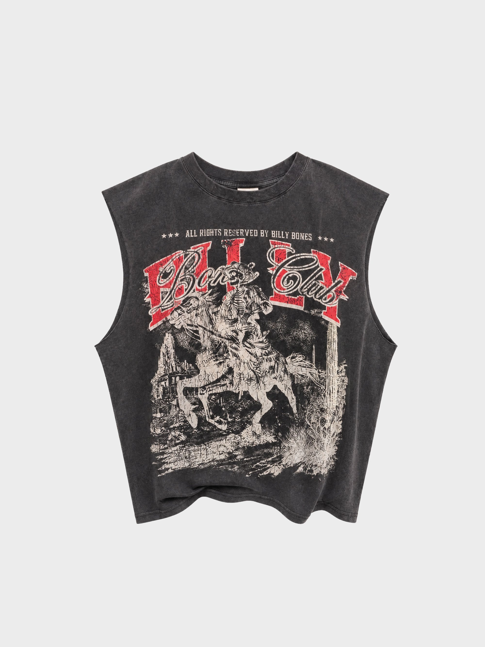 Wanted Dead Or Alive Muscle Tee - Washed Black
