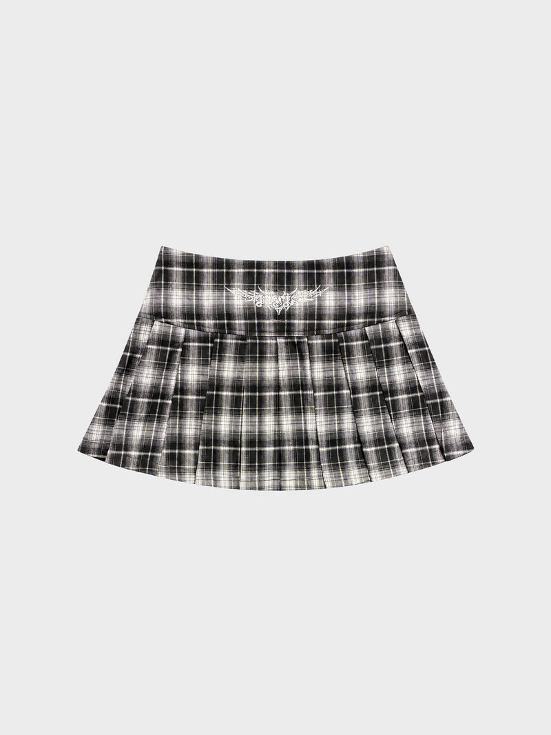 Tramp Stamp Skirt - Black/White Plaid