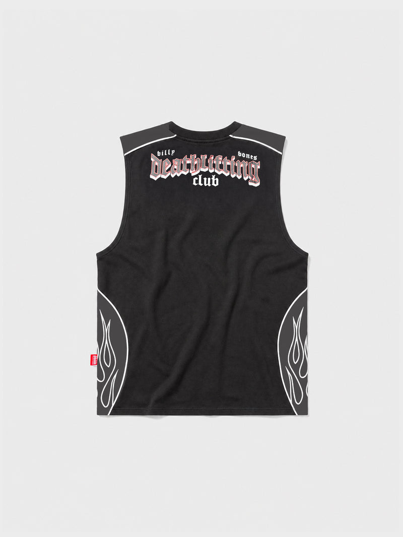 Flamed Muscle Tee - Black