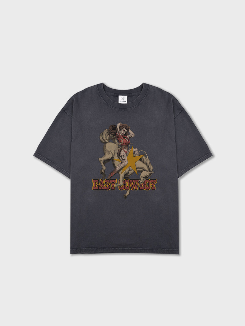 Easy Cowboy Tee - Washed Black