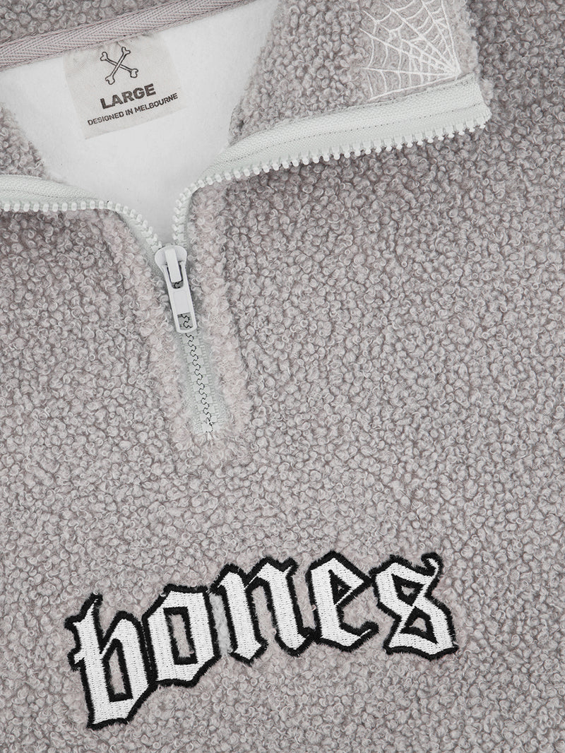 Webbed Collar Sherpa - Washed Grey