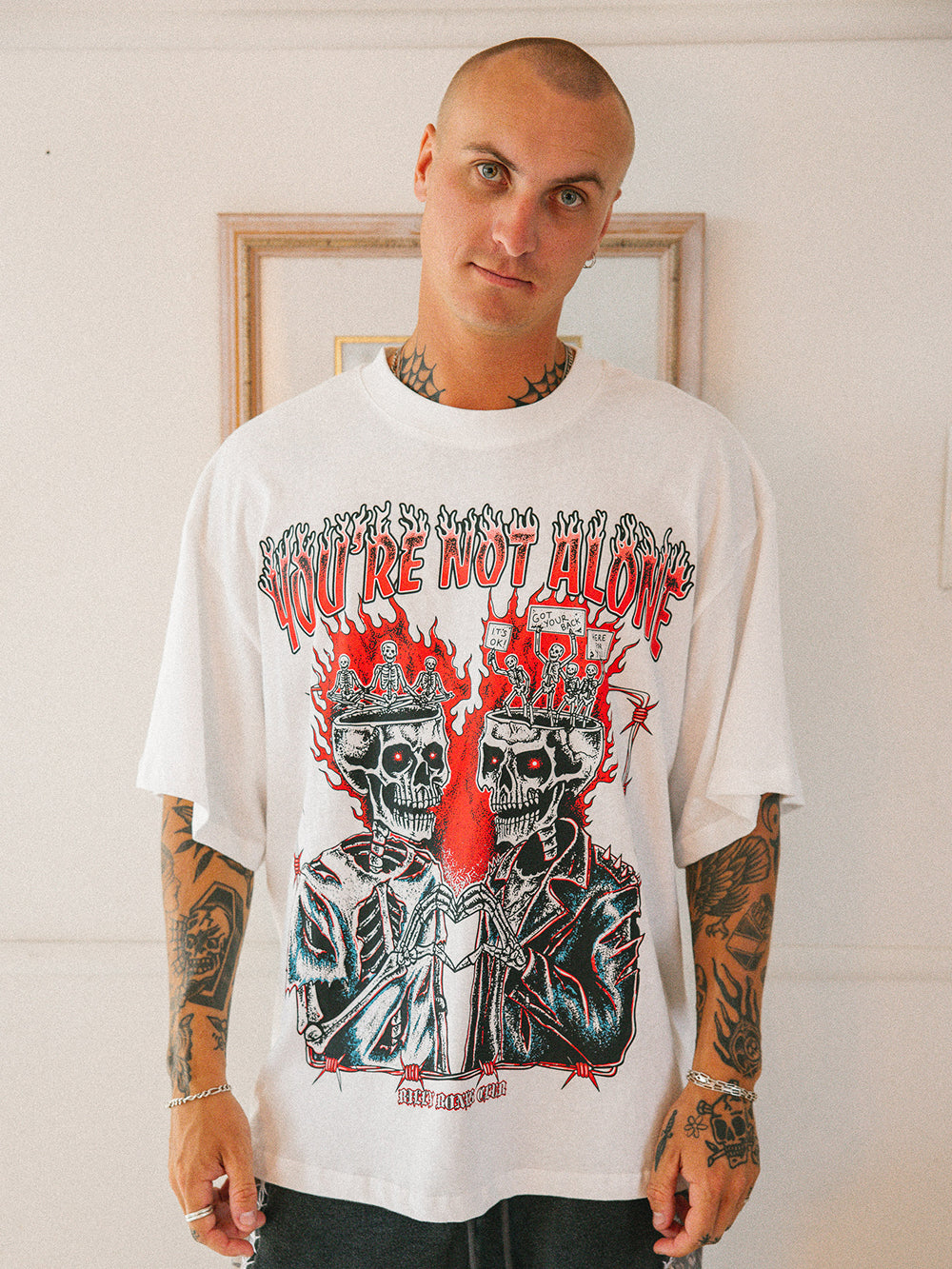 You're Not Alone Slub Tee - Vintage White