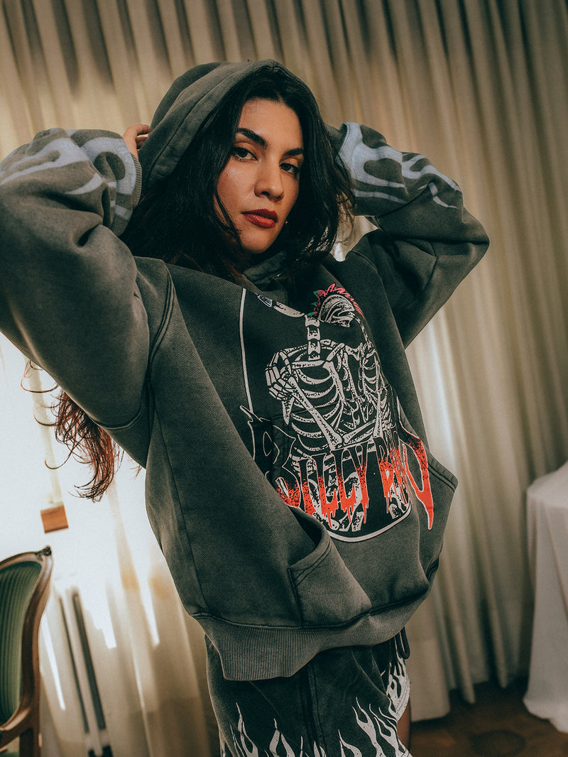 Punk Lover's Hoodie - Washed Black