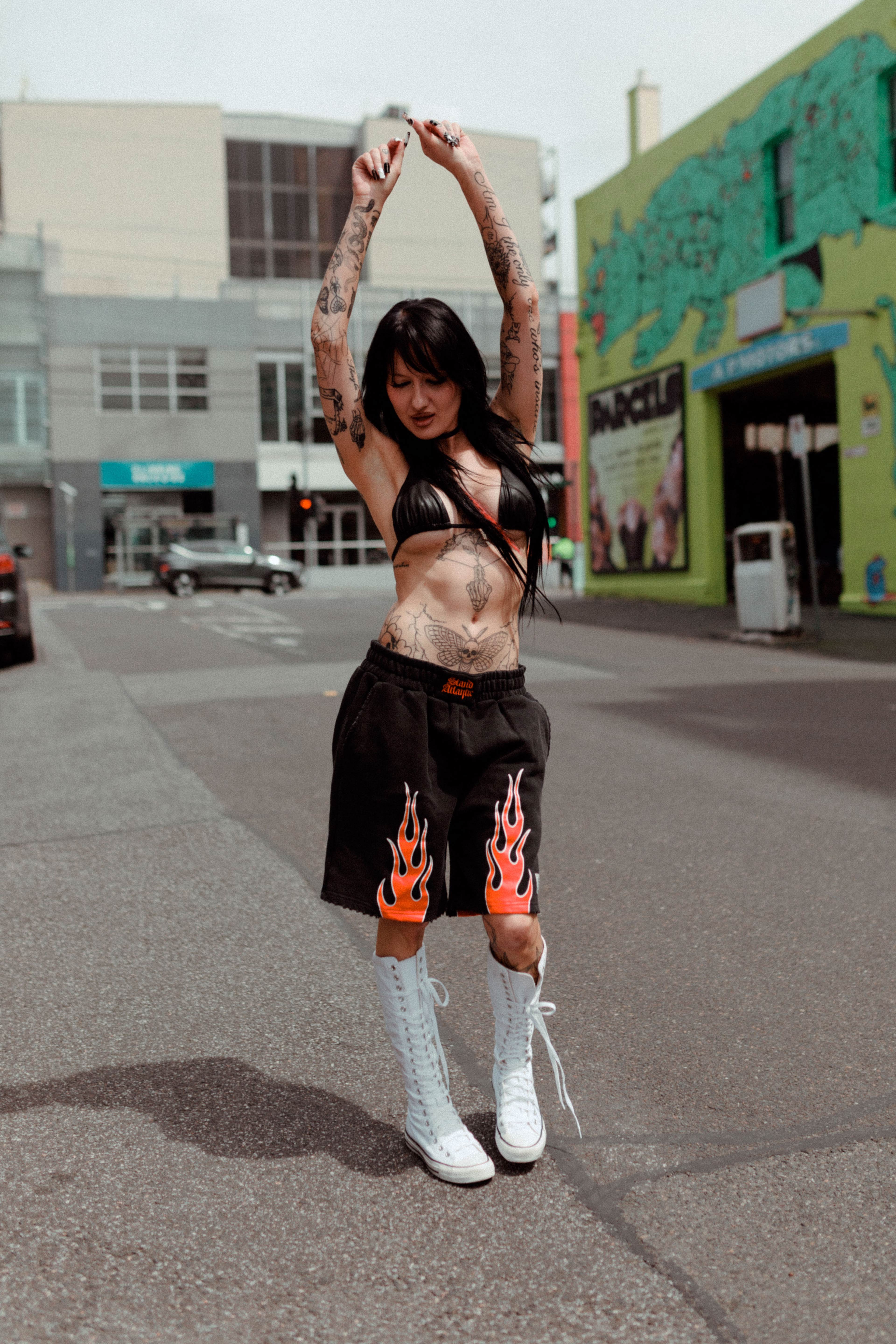 Stand Atlantic x Bones Jersey Shorts - Vintage Black