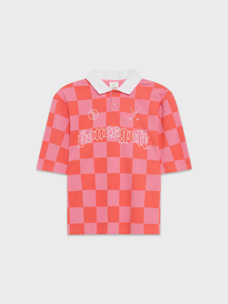 Fairway Check Polo - Red/Pink
