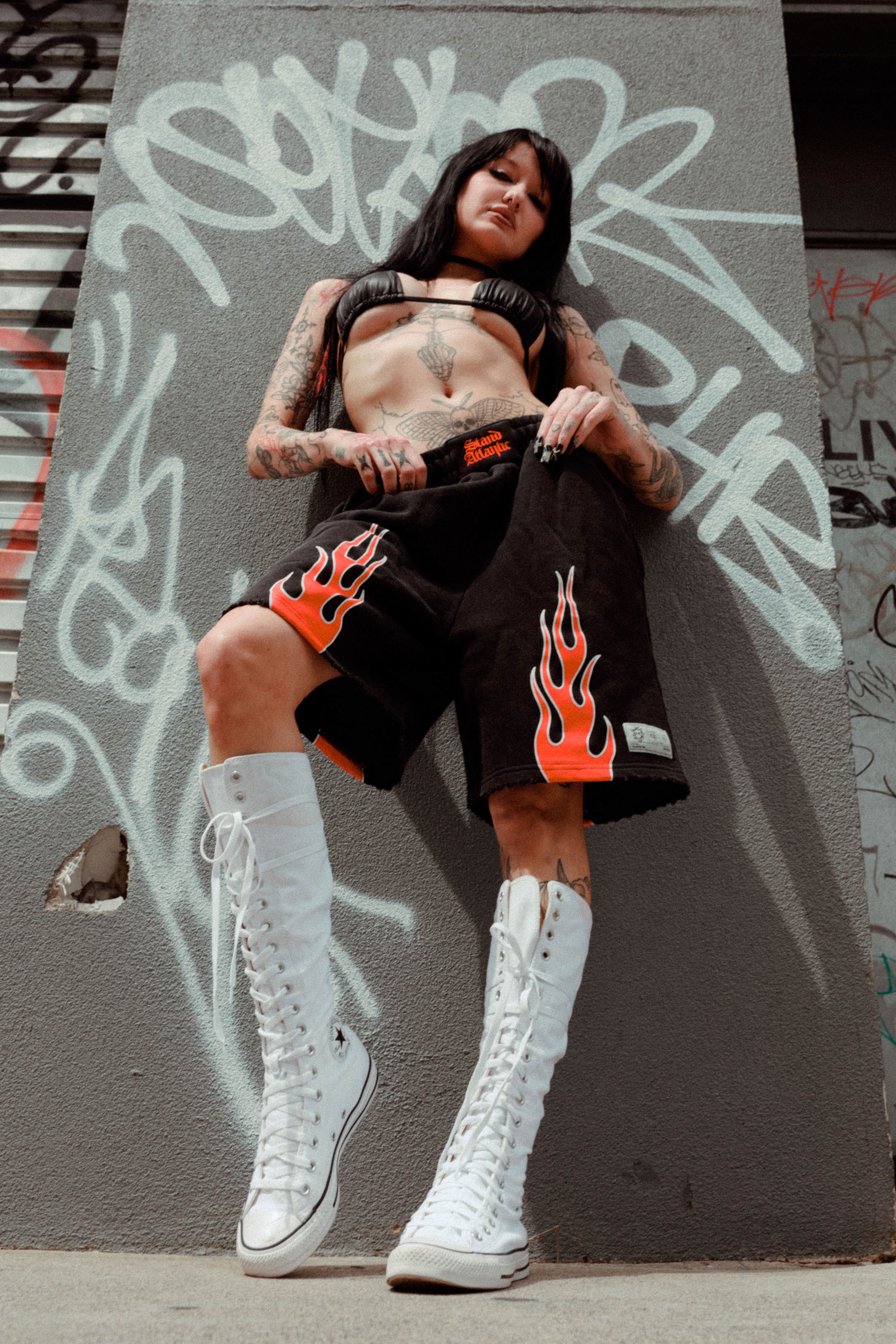 Stand Atlantic x Bones Jersey Shorts - Vintage Black