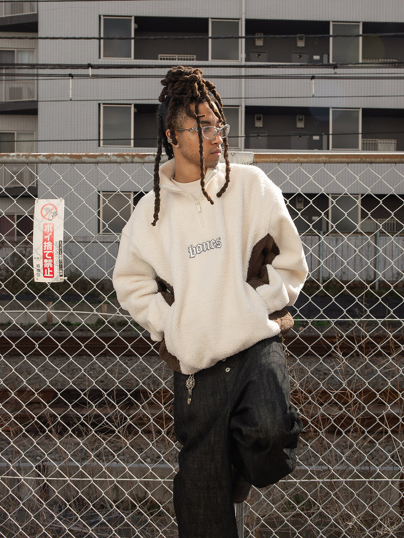 Webbed Collar Sherpa - Stone