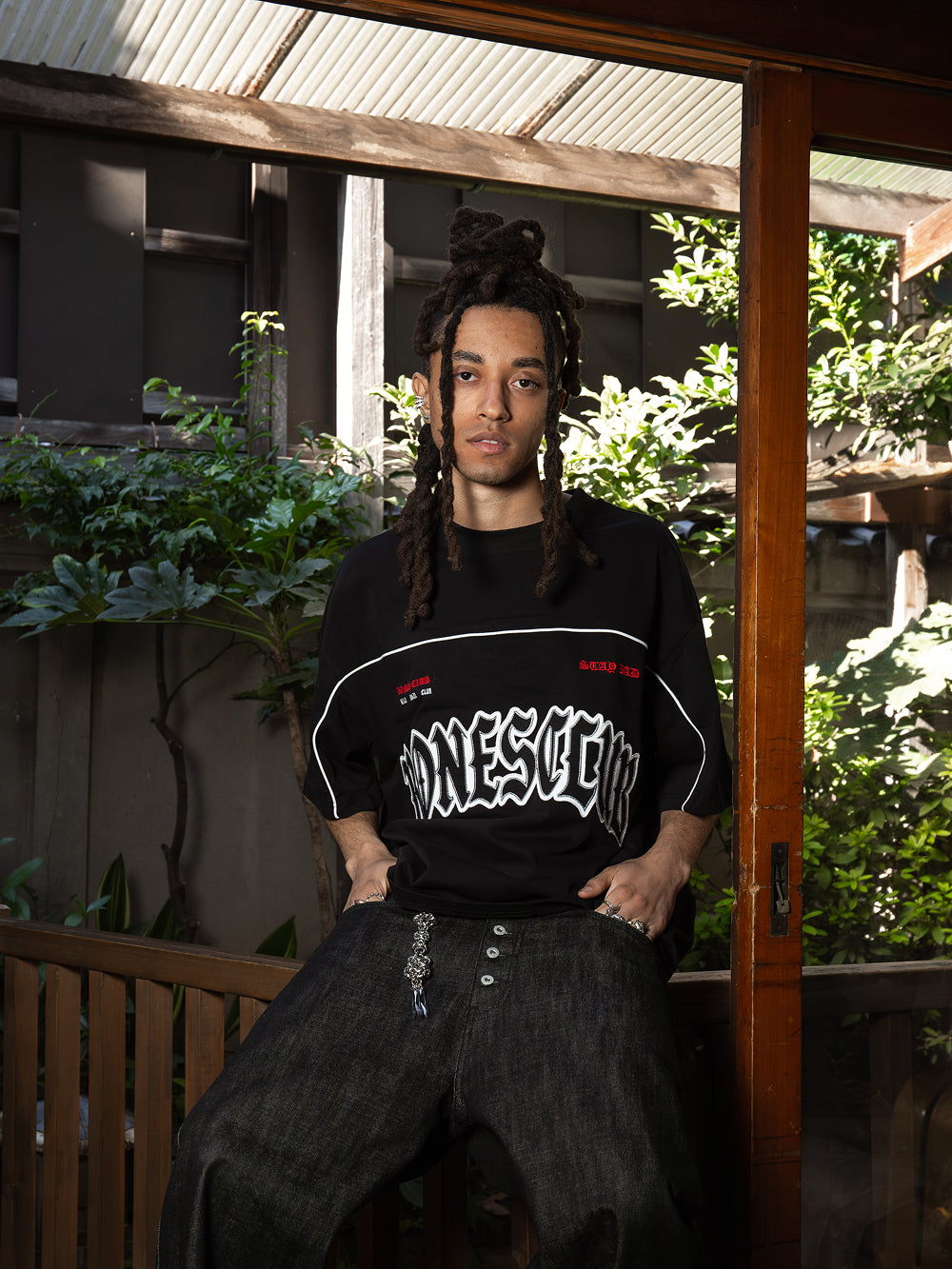Bones Club Panel Tee - Black