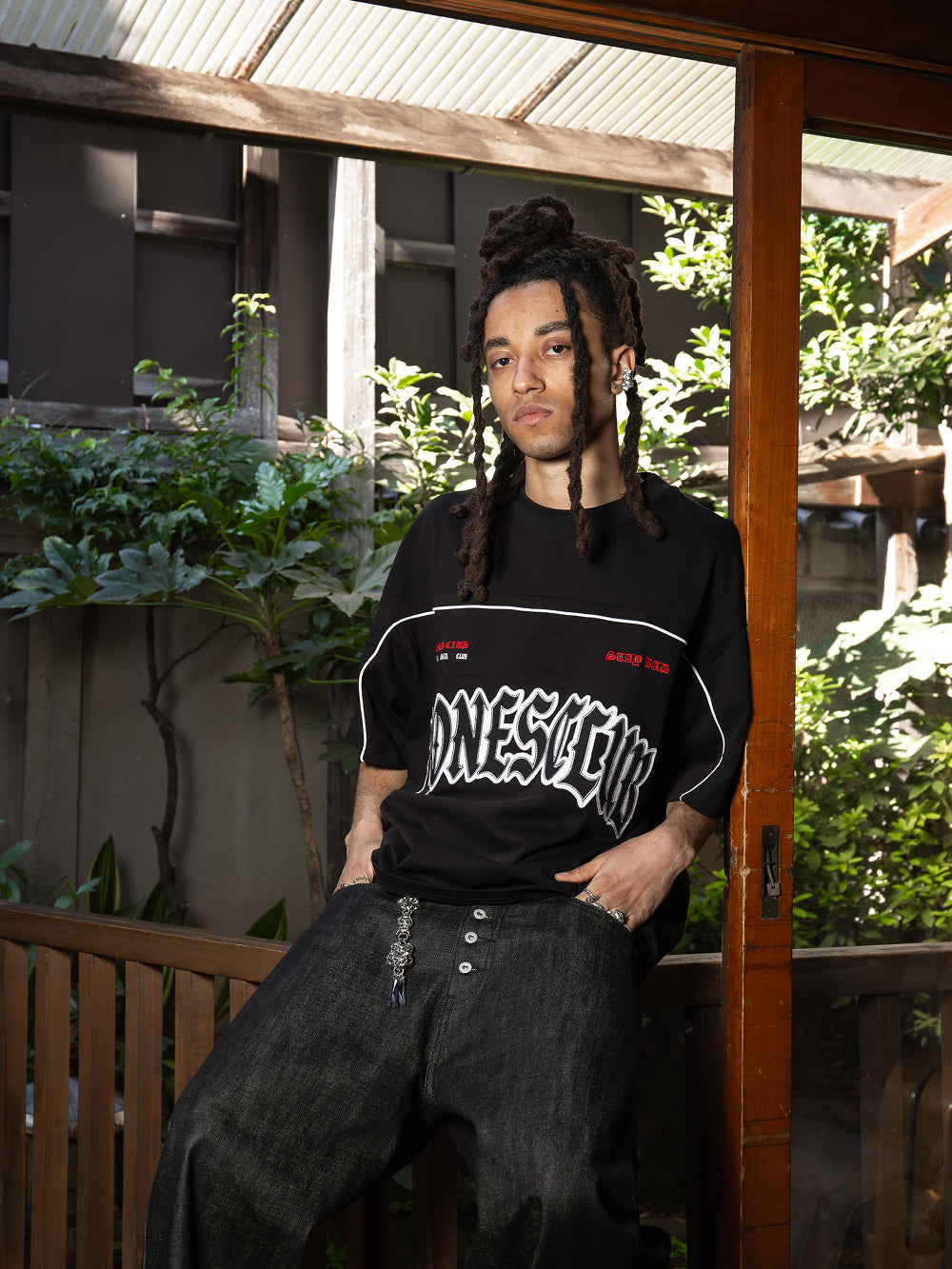 Bones Club Panel Tee - Black